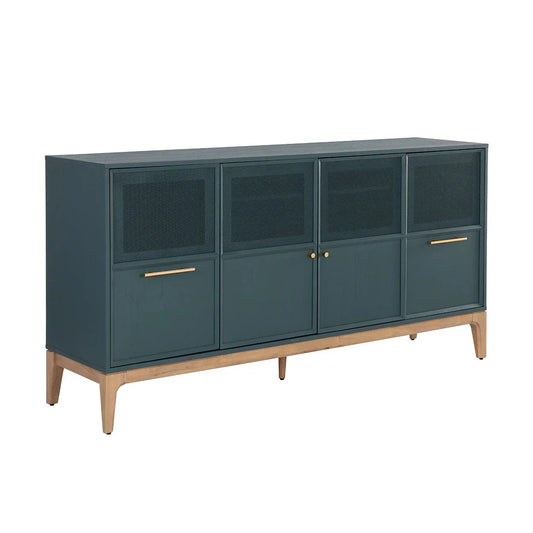 Rivero Teal Sideboard With Gold Handles And Ample Storage