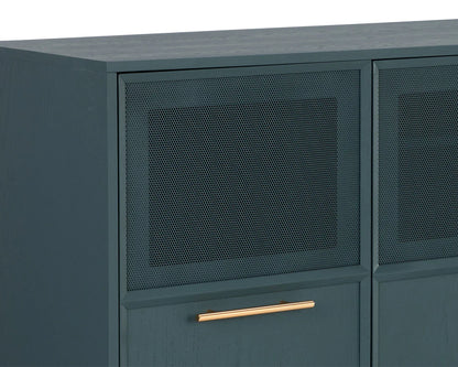 Rivero Teal Sideboard With Gold Handles And Ample Storage