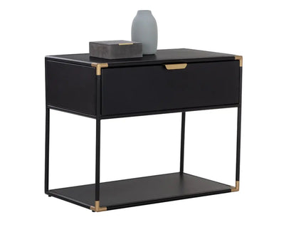 Doone Iron Black Nightstand