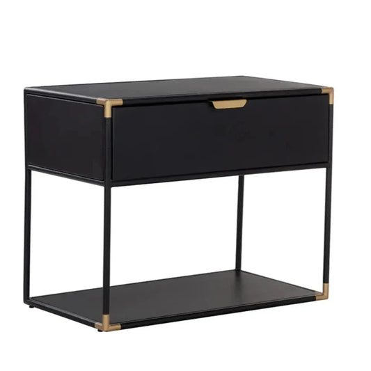 Doone Iron Black Nightstand