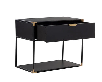 Doone Iron Black Nightstand