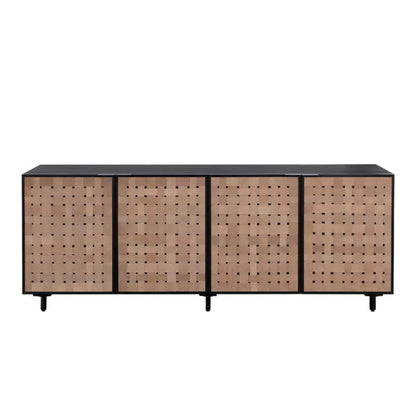 SUNPAN Omari Leather Warp Four Doors Sideboard