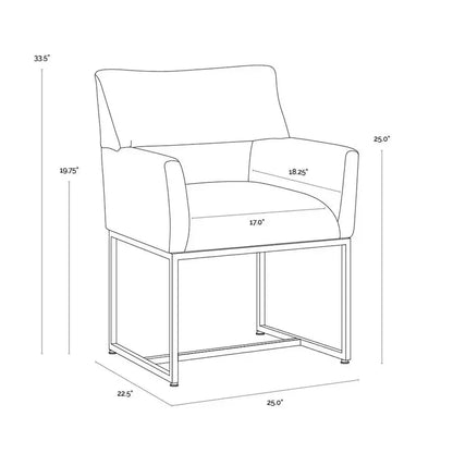 Greco Polyester Upholstered Dining Armchair