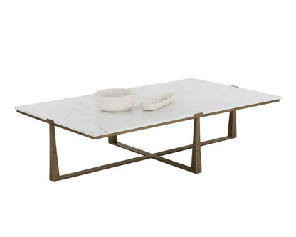 Cowell Marble Topped Rectangular Coffee Table