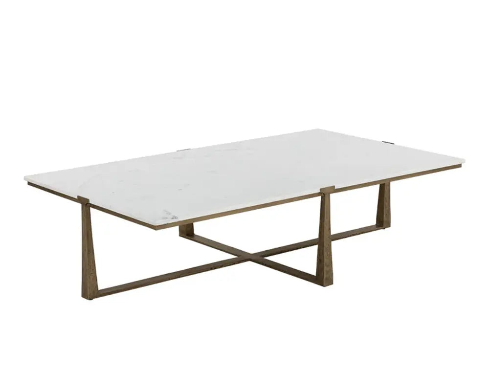 Cowell Marble Topped Rectangular Coffee Table