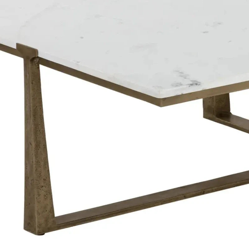 Cowell Marble Topped Rectangular Coffee Table