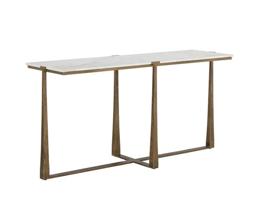 Cowell Marble Topped Rectangular Console Table