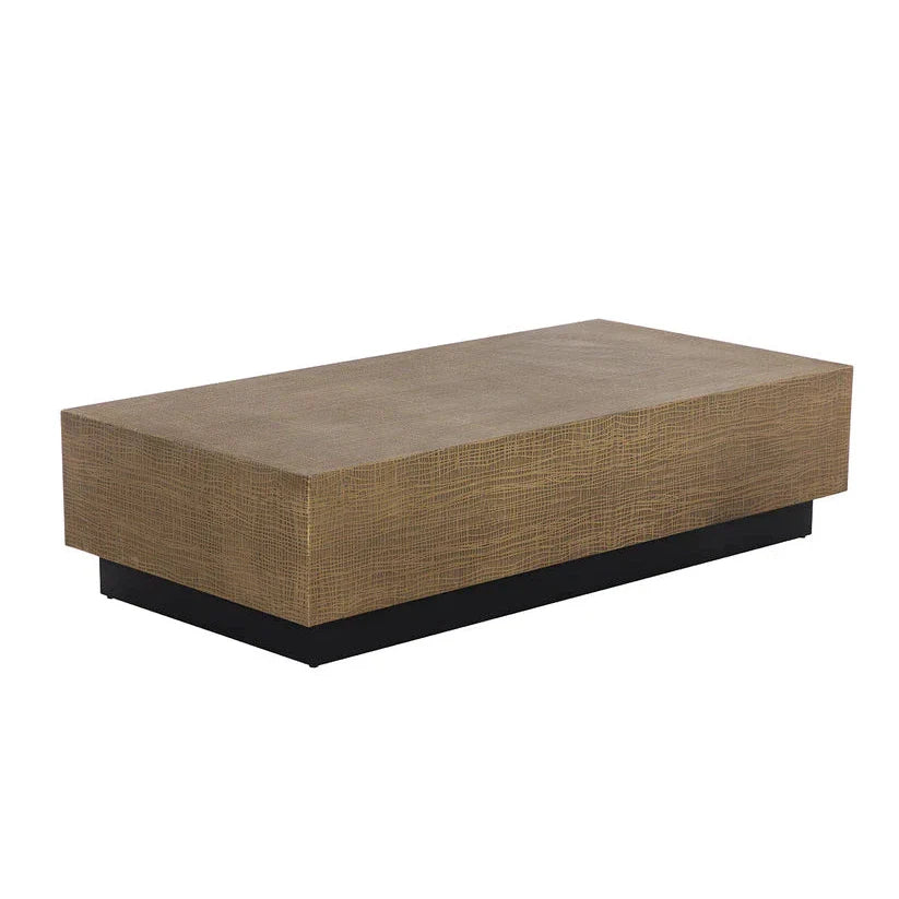 Albans Coffee Table With Brass Finish And Etched Top