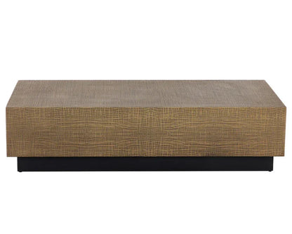 Albans Coffee Table With Brass Finish And Etched Top