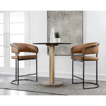 Marris Leather Upholstered Modern Counter Stool