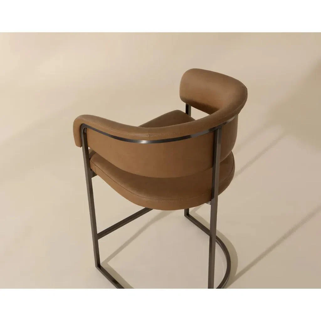 Marris Leather Upholstered Modern Counter Stool