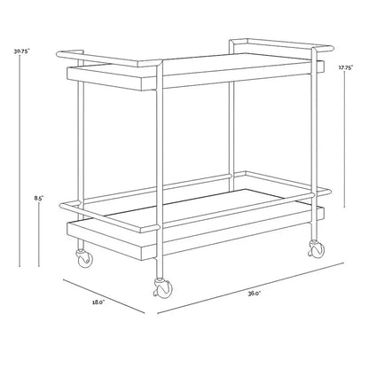 Contardi Steel Framed Elegance Bar Cart