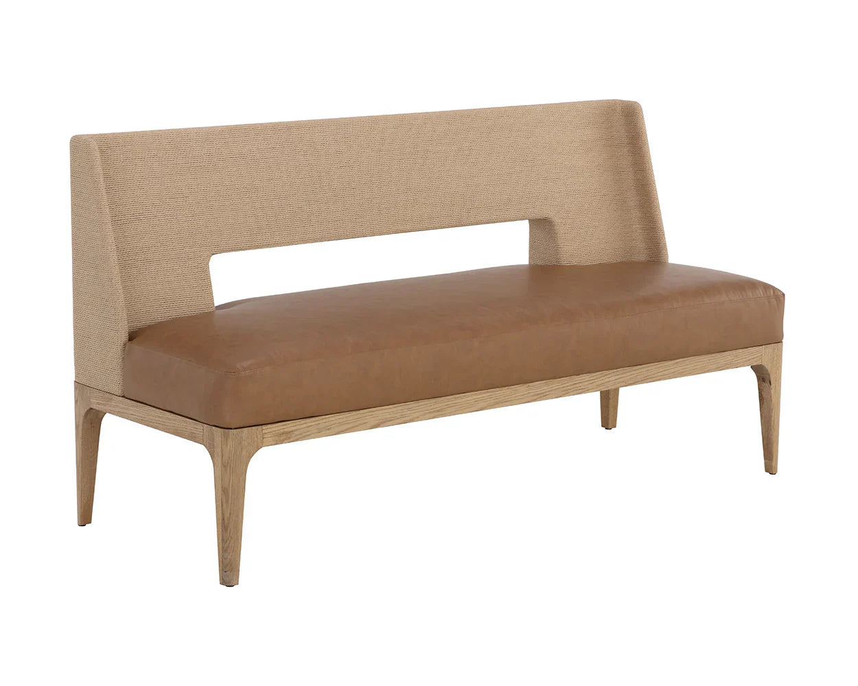 Brocco Banquette Milliken Cognac Faux Leather Seating