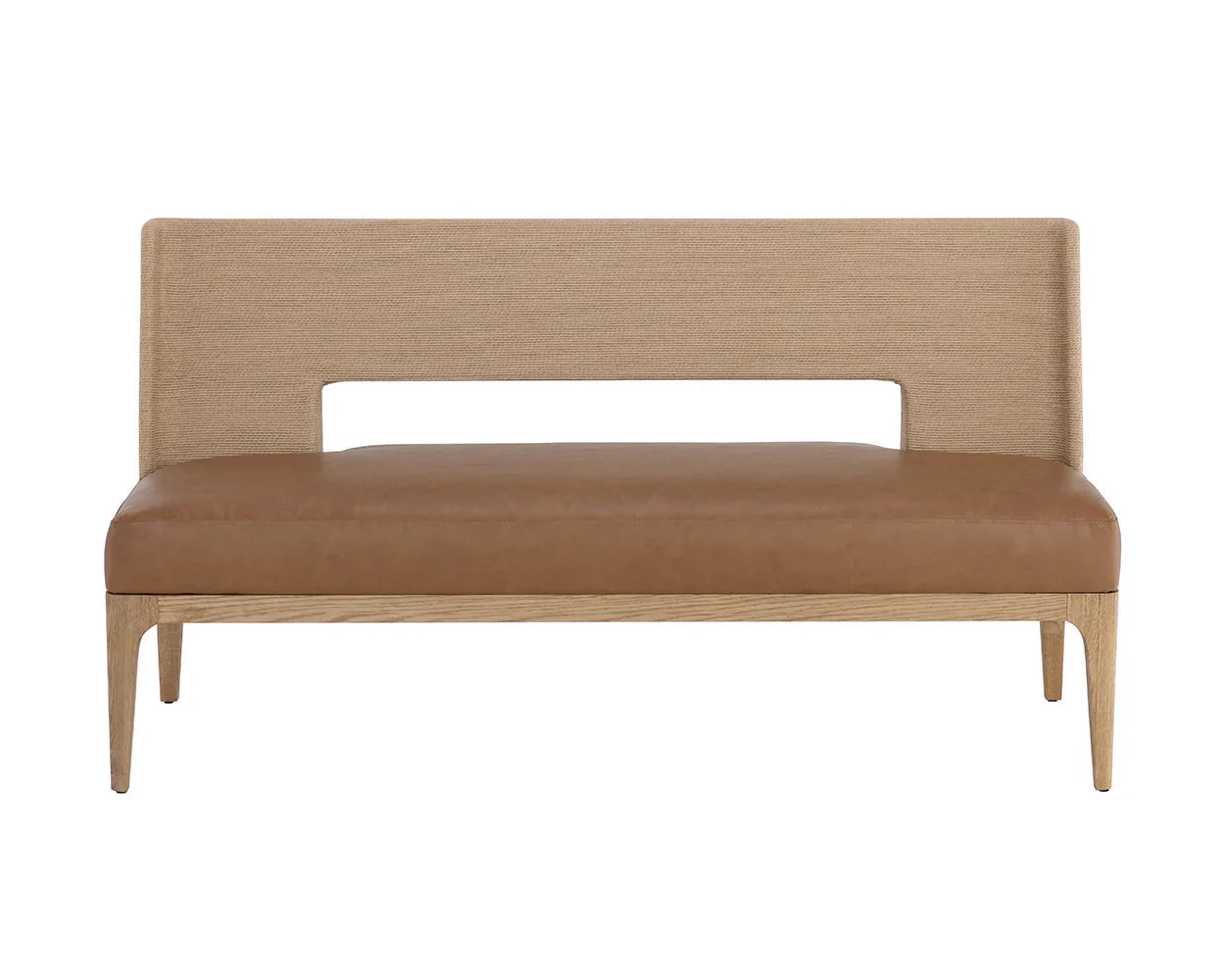 Brocco Banquette Milliken Cognac Faux Leather Seating