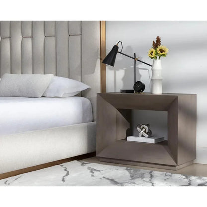 Thales Acacia Wooden Modern Nightstand