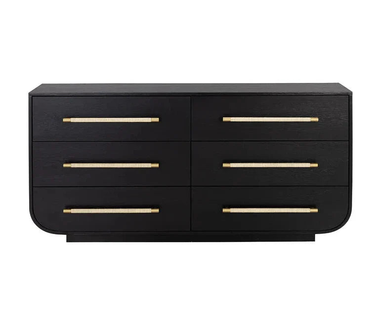 SUNPAN Tarrant Dresser Black Raffia Handles