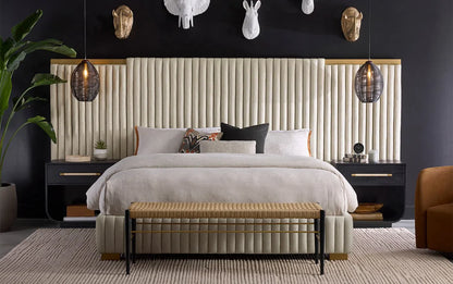 Tarrant King Bed Contemporary Style With Gold Steel Legs