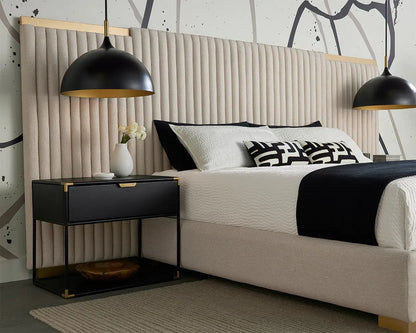 Tarrant King Bed Contemporary Style With Gold Steel Legs