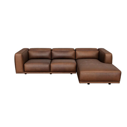 Beau Leather Upholstered Sofa Chaise