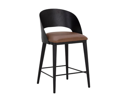 Dezirae Leather Upholstered Counter Stool