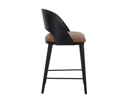 Dezirae Leather Upholstered Counter Stool