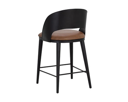 Dezirae Leather Upholstered Counter Stool