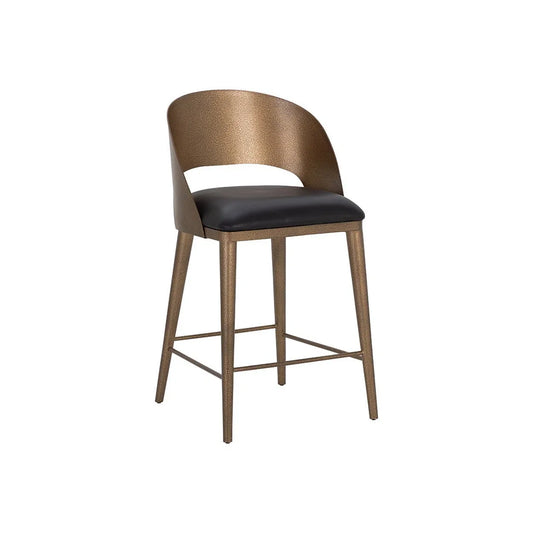 Dezirae Leather Upholstered Counter Stool