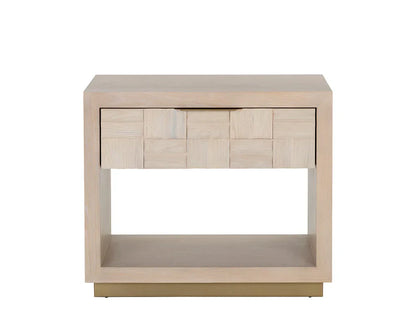 Akava Nightstand With Gold Base and Soft Closing Drawer