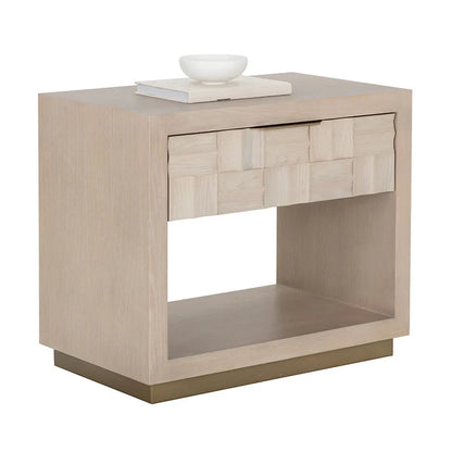 Akava Nightstand With Gold Base and Soft Closing Drawer