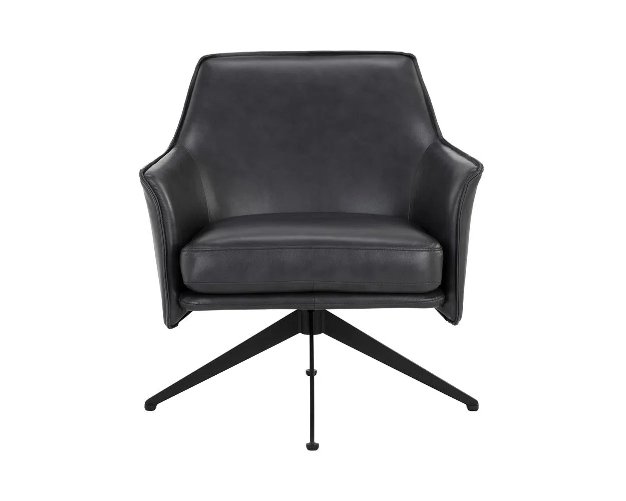 Crosby Leather Upholstered Swivel Lounge Chair