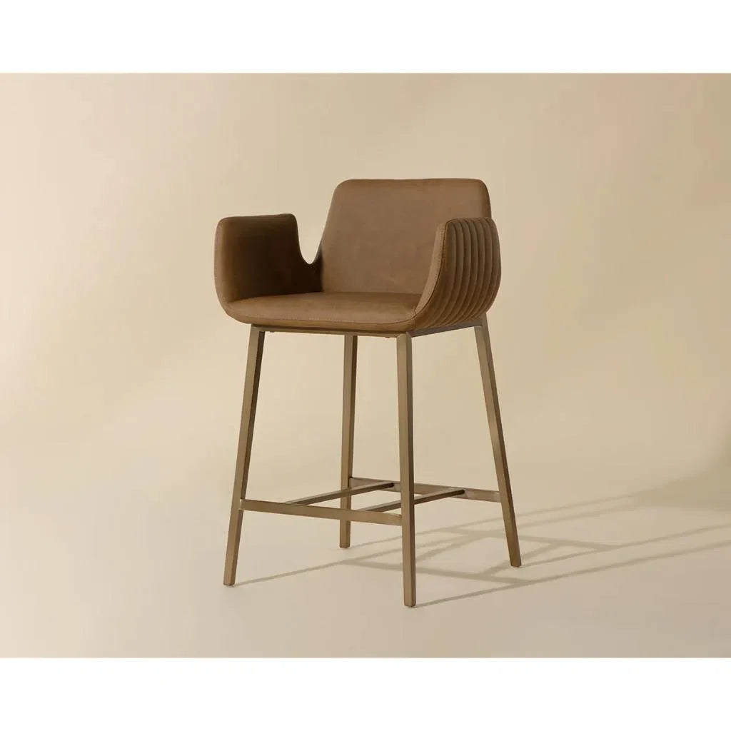 SUNPAN Lucano Leather Counter Stool