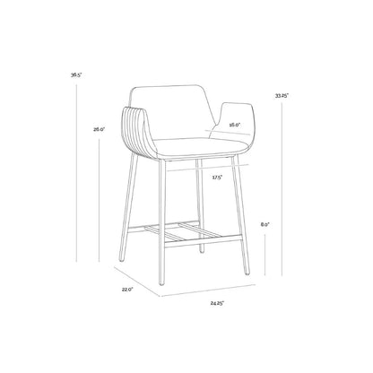 SUNPAN Lucano Leather Counter Stool