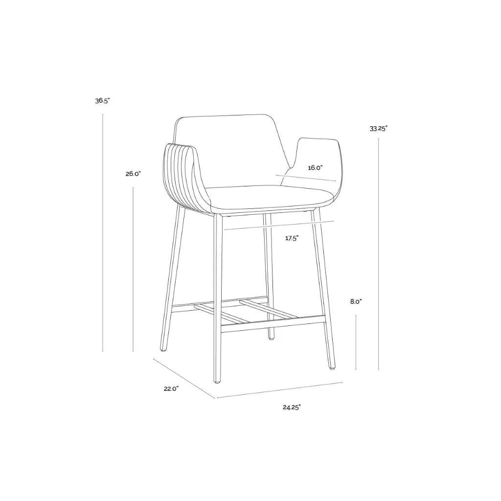 SUNPAN Lucano Leather Counter Stool