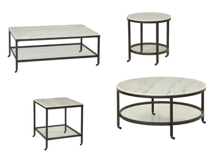 Bassett Mirror Whitman Marble Top Round End Table