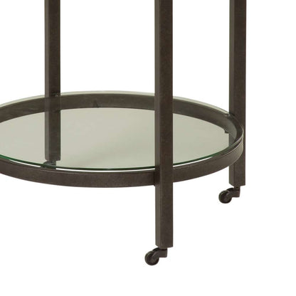 Bassett Mirror Whitman Marble Top Round End Table