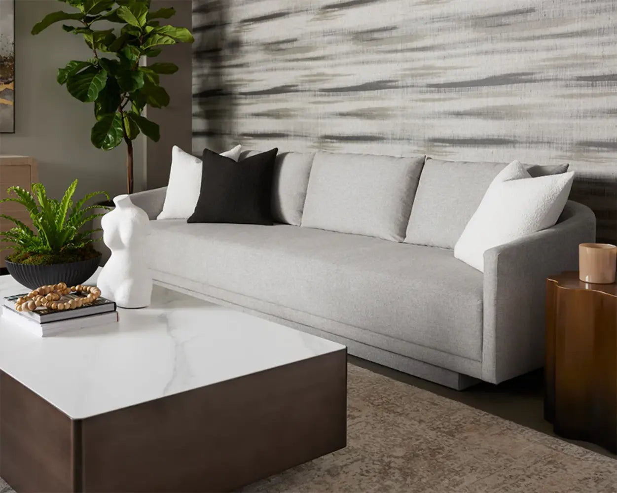 Gannon Polyester Upholstered Modern Sofa