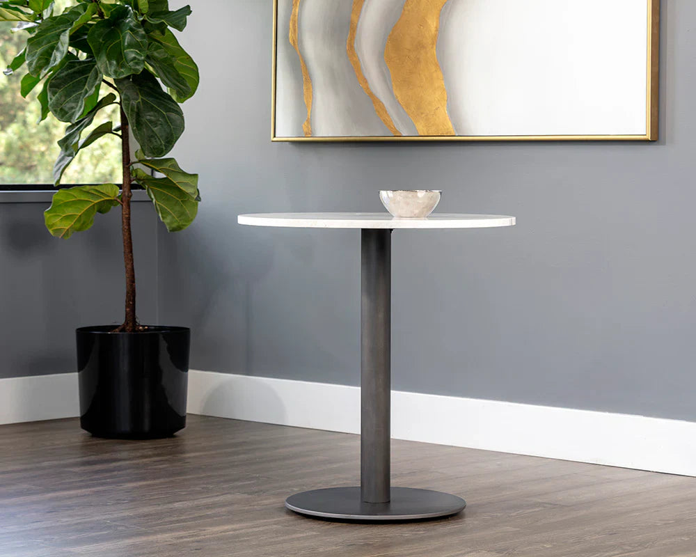 Suki Bistro Table - White Marble Top Modern Dining