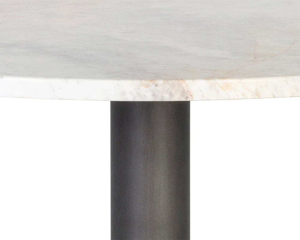 Suki Bistro Table - White Marble Top Modern Dining