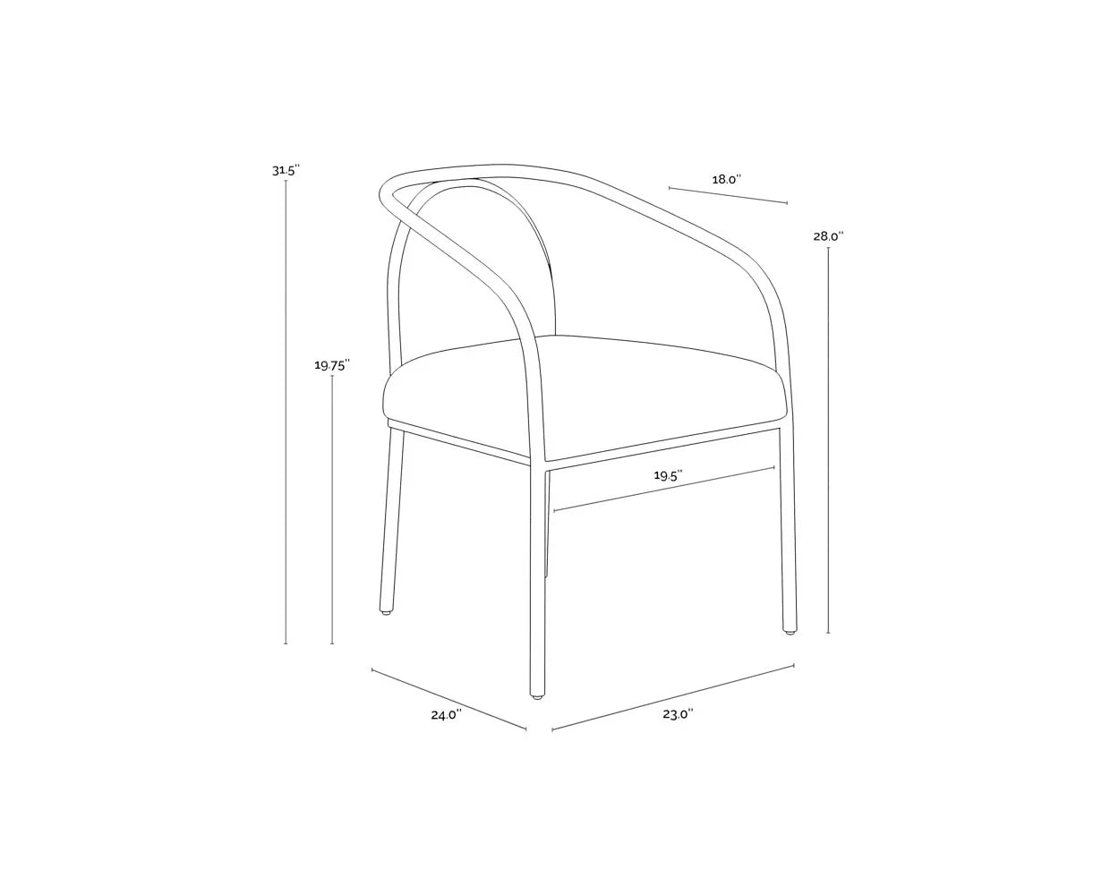 SUNPAN Cicero Dining Armchair Faux Leather