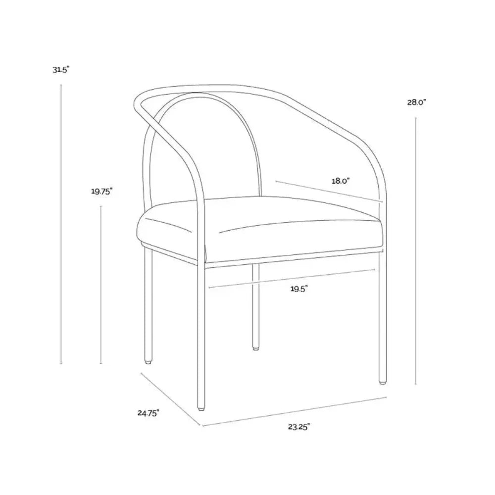 Cicero Leather Upholstered Outdoor Dining Armchair