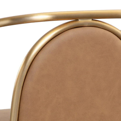 Cicero Dining Armchair Faux Leather With Gold Frame