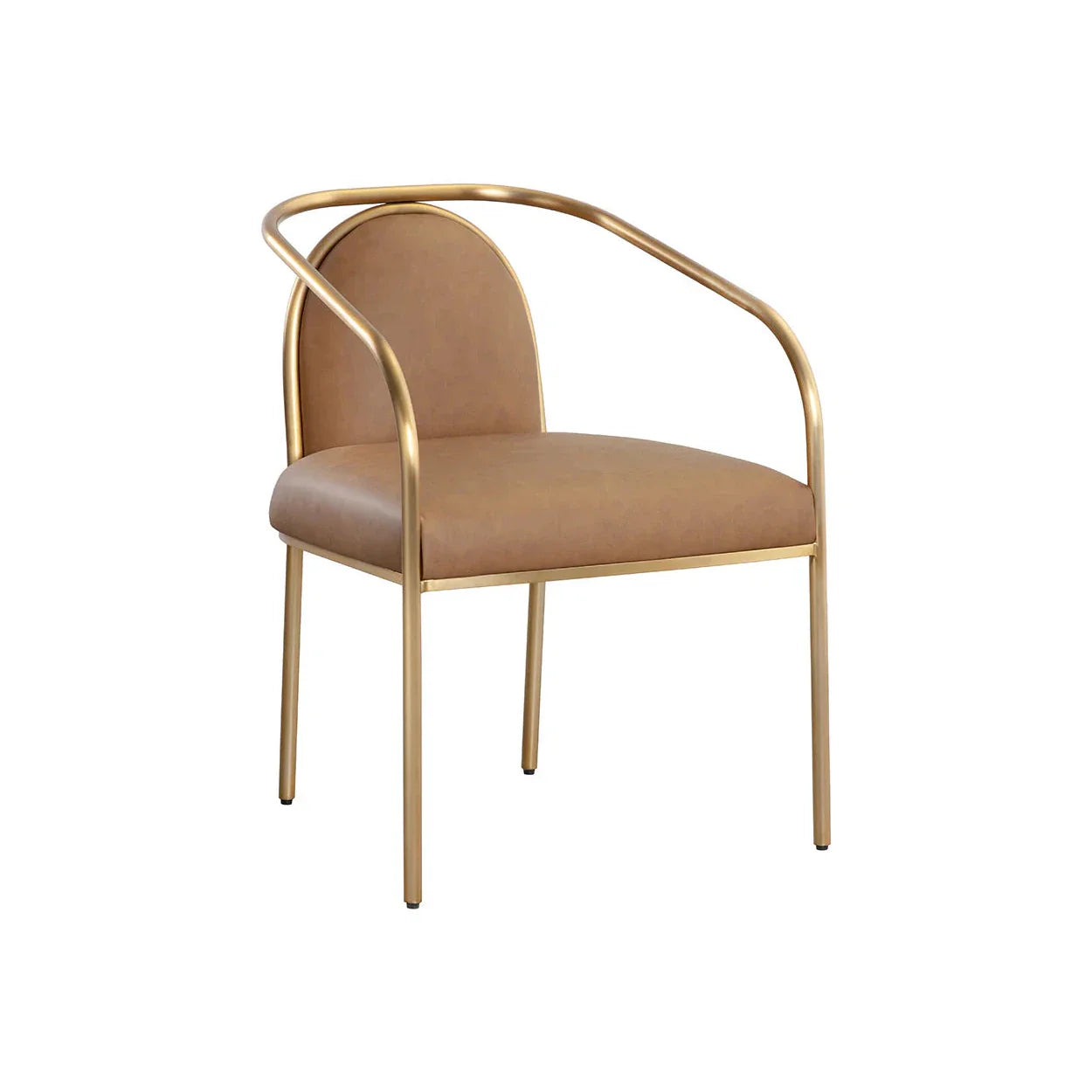 Cicero Dining Armchair Faux Leather With Gold Frame