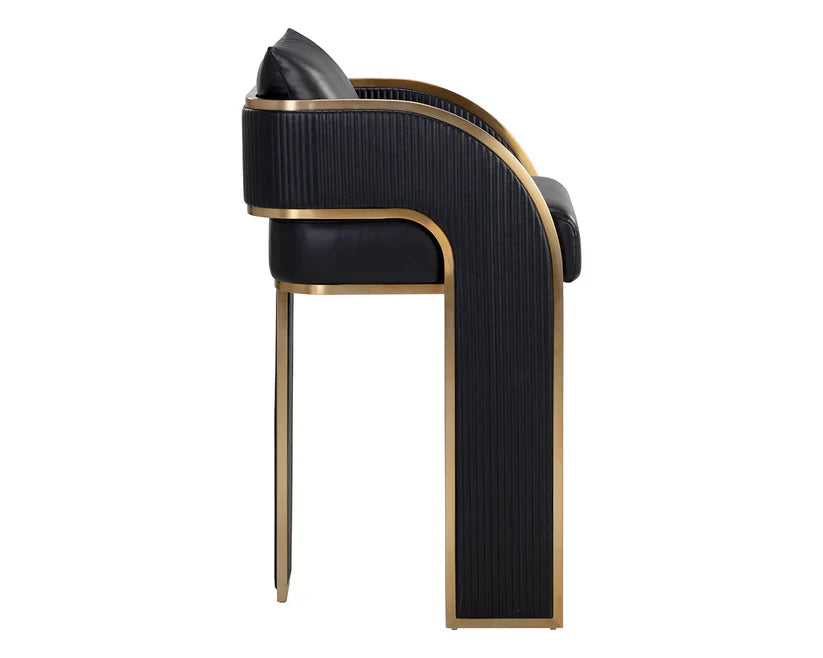 Baz Barstool Napa Black – Elegant Gold Accents