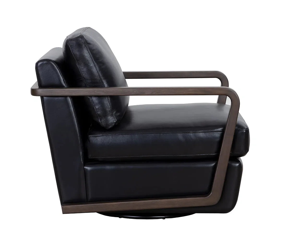 Castell Leather Upholstered Swivel Lounge Chair