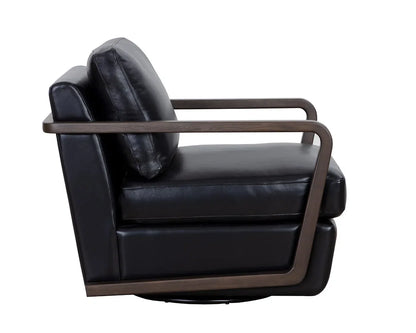 Castell Leather Upholstered Swivel Lounge Chair