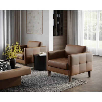 Karmelo Leather Upholstered Armchair