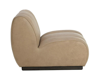 Blaise Swivel Lounge Chair Luxurious Sahara Sand Leather