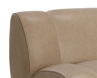 Blaise Swivel Lounge Chair Luxurious Sahara Sand Leather