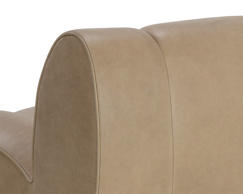 Blaise Swivel Lounge Chair Luxurious Sahara Sand Leather