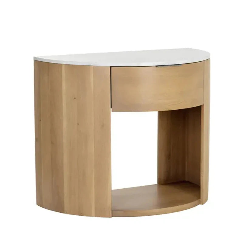 Stella Marble Topped Wooden Nightstand